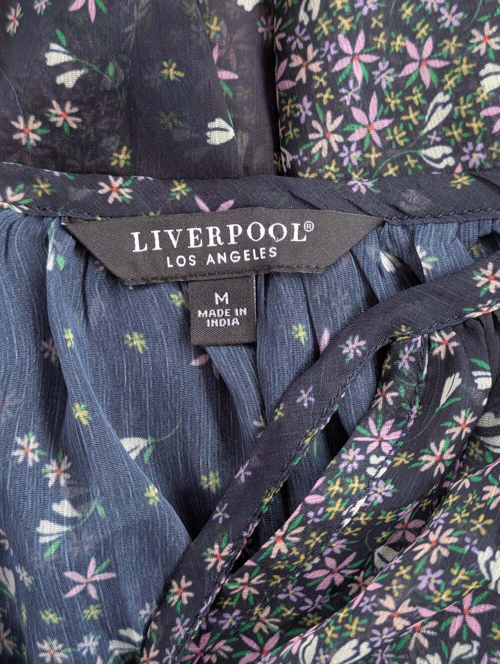 Liverpool Los Angeles Midnight Garden blouse medium cottagecore boho whimsical - Picture 9 of 11